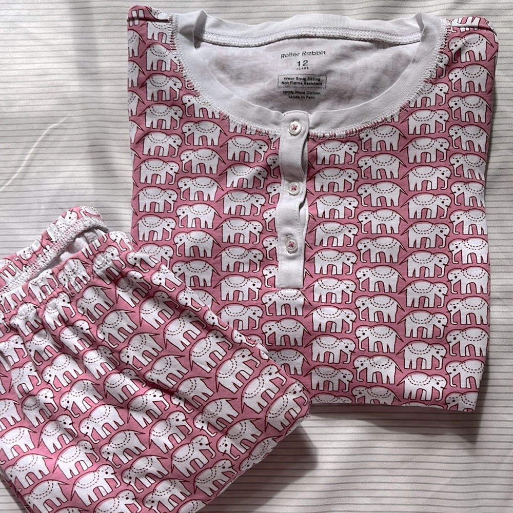 roller rabbit pink hathis! size 12 girls 💕🐘